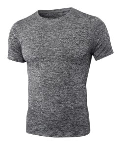 UHouse Tee Shirt Compression Homme Été Haut Respirant Amincissant Col Rond Vetement