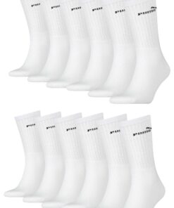 PUMA Lot de 12 paires de chaussettes de tennis unisexes pour hommes et femmes - Comfort et Durabilité - Lot de 12 paires