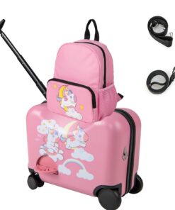 Valise en enfants SOARS 18" Roullante 50 KG + Sac à dos 12" 8 KG, Poignées et sangles réglables, Matériaux sûrs et durab