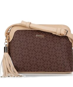 Sac à bandoulière WITTCHEN pour femme | Sac en similicuir écologique | Sac à bandoulière avec monogramme noir