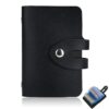 Porte-Carte Huybaa Pu Cuir Noir Femme Homme, Portemonnaie 26 Cartes, Sac à Main Femmes