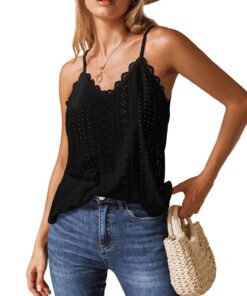 CUPSHE Chemise d'été sans manches avec col en V et volants et bretelles réglables pour femmes en bikini au beach