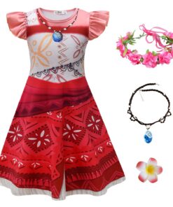 New front Robe Vaiana fille Océanie Anniversaire Costume carnaval