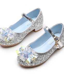 Chaussures de Princesse Elsa pour Fille Haute Talon Bloc Noël Carnaval