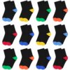 L&K-II 12/10 Paires Chaussettes pour Enfants en Coton - Idéales pour l'Hiver et l'Entraînement - Garçons et Filles - 281