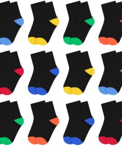 L&K-II 12/10 Paires Chaussettes pour Enfants Chaudes et Athletiques en Coton