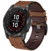 Bracelet Quickfit 22mm en cuir pour Garmin Fenix 7 Pro/Fenix 8 47mm/6/6 Pro/5/5 Plus/Forerunner 935/945/955/965/Epix Gen