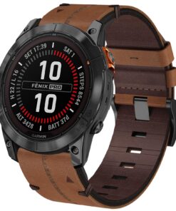 Bracelet Quickfit 22mm en cuir pour Garmin Fenix 7 Pro/Fenix 8 47mm/6/6 Pro/5/5 Plus/Forerunner 935/945/955/965/Epix Gen
