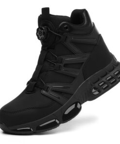 PAQOZKC Chaussures de Sécurité Homme et Femme Imperméables Montantes Coussin d'Air Embout d'Acier Confortables et Légère