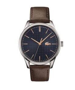 Lacoste Montre Analogique à Quartz pour Homme Collection Vienna - Bracelet En Cuir Marron - 2011046