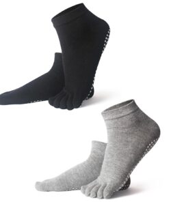 Chaussettes Antidérapantes EQLEF Homme Yoga Pilates Home Sports Dance Five Finger Toe Socks