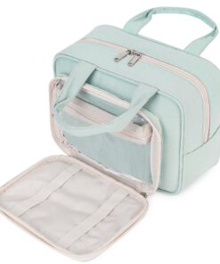 Narwey Traversier Grande Trousse de Toilette Femme + Fonctions + Usage en Voyage + Séche-Mains Intégrés + Vert Menthe