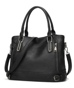 VINBAGGE Sac à main bandoulière en Cuir PU pour Femme | Grande capacité | Idéal pour le Travail et Shopping