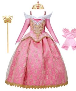 MYRISAM Fille Déguisement d’Aurore Cosplay Costume de Conte de Fée (avec Accessoires) MYRISAM Fille Déguisement d’Auro