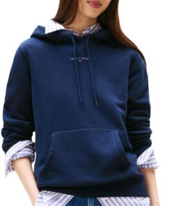 Tommy Jeans Sweat à Capuche Femme Linear Réversible Élégant Hiver