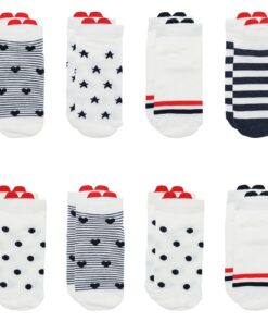 Chaussettes fantaisie femme VEGCOO 34-39, confortable en coton, respirantes pour la femme, 8 paires modèle coeur