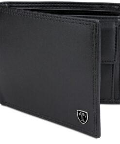 TRAVANDO Oslo Portefeuille Homme Noir - Protection RFID, Format Portrait, Idéal pour Hommes, Cadeau Parfait, Organisé, F