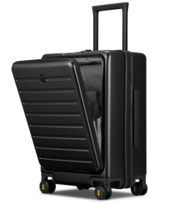 Valise cabine LEVEL8 avec poche avant pour ordinateur portable, noir, 55CM, 35L, avec 4 roulettes doubles pivotantes et