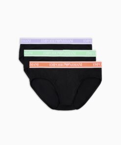 Emporio Armani Bikini Lot de 3 pour Homme - Maillots de bain rémois à la piscine - Polyamide et Elastane - Bleumarine