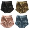 ssq Culotte en Soie Glacée 4 Pièces Sans Couture Contrôle Ventre Haut - Sous-Vêtement Respirant Confortable pour Femme (