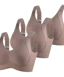 Bralette Femme Push-Up Sans Armature Grande Taille Lot de 3 Brassières Réglables Non Rembourrées Confortables pour Femme