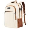 Sac à Dos MATEIN Homme 18,4 Pouces Grande Capacité USB Antivol Usage Professionnel et Éducatif Beige Marron