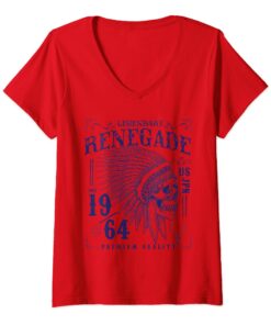 FM London T-Shirt Femme Renegade Design Col V Élégant Confortable 100% Coton Taille Unique
