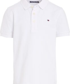 Tommy Hilfiger Polo Court Manches Garçon Coton Biologique pour Enfants en Plein Air Éco-Etiqueté Taille Varie