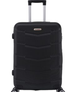 Valise cabine TROLLEY ADC 55x34x23 Noir - Rigide, Légère 2,5 Kg - 39 Litres - 4 Roues Silencieuses - Maniable et Étanche