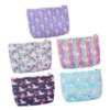 WATIIFUFU Sac de rangement Licorén pour carte et clés - Lot de 5 pièces - Lot fermeture éclair - Idéal pour les voyageur