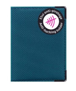 Color Pop Portefeuille extraplat Anti-RFID (Protection des données bancaires) - 100% France - Bleu pétrole