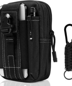 Aucuu Sac banane tactique universel Noir pour randonnée et voyage