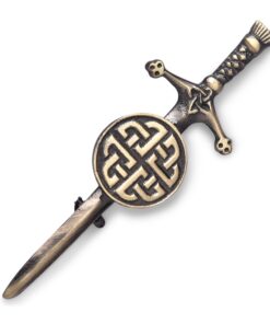 Kilt Emporium Broche de kilt celtique en laiton antirouille pour les amoureux de l'amour écossais et la vie éternelle -