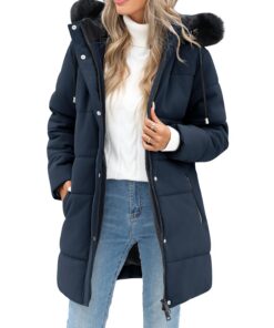 RITOSTA Manteau Femme Hiver Polaire Veste Matelassée Parka Chaud Blouson Zippé Manteaux à Capuche Doudoune mi longue Jac