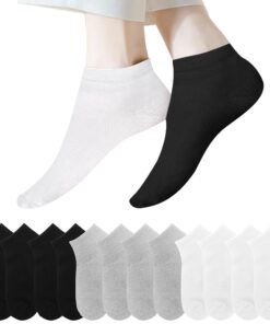 Lakpoau Chaussettes Basses Homme Femme -Lots de 12 Paires,Coton,Respirant,Modes Mrs,Sport Courtes,Coton Courtes Basses,H