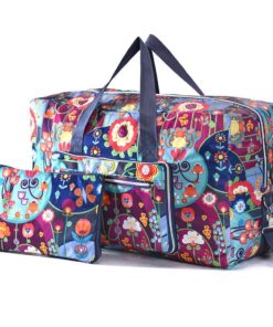 Sac àMain Arxus Grand Fourre-Tout Pliable Bagage À Porter Avec Bandoulière (Fleurs)