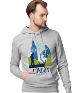 BLAK TEE Sweat a Capuche Homme England London City View Étendue Urbaine Mode