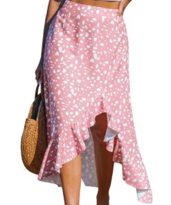 CUPSHE Jupe mi-longue asymétrique légère et fluide pour femme - Style bohème - Idéale pour le printemps et l'été