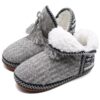 COFACE Coton Bottes Chaussons Femmes Chaudes Fourrure Doublées Chaussures de Maison Antidérapant Semelles de Caoutchouc