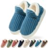 Coswind Chaussures de Chambre Femme Homme Hiver Chauds Pantoufles Confortables Fermées Mousse Mémoire Antidérapantes Int