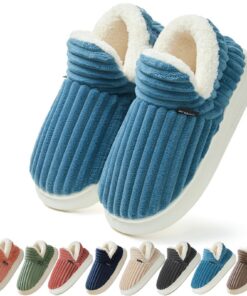 Coswind Chaussures de Chambre Femme Homme Hiver Chauds Pantoufles Confortables Fermées Mousse Mémoire Antidérapantes Int