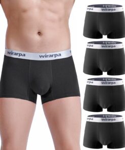 Wirarpa Boxer Homme Lot de 4 Coton Stretch Culottes Élégantes pour Hommes Fitness Été Stretch Comfort Fit