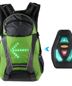 Lixada Sac À Dos Réfléchissant Lumineux et USB Rechargeable pour Cyclisme Courir Marche Jogging (Vert Noir)