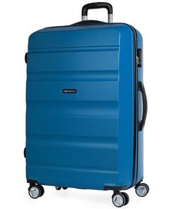 Valise ITACA Grande Taille 23Kg Spacieuse XL Bleu pour Voyages Longs Résistante avec Cadenas