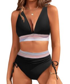 Maillot de bain deux pièces Push Up Bikini Set RITOSTA Femmes Taille Haute Ventre Plat Réglable Rembourré.global recyclé