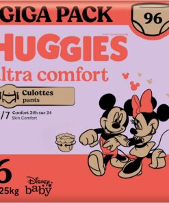 Culottes bébé HUGGIES Ultra Comfort Taille 6 - Absorption rapide - Sans parfum ni chlore - Facile à mettre et enlever -