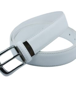 YEHMAN Ceinture Classique en Cuir de Vachette Ajustable Argenté 120 cm