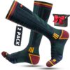 Chaussettes de ski Rahhint en laine mérinos thermiques pour hommes, femmes et adolescents, rembourrées et hautes jusqu'a