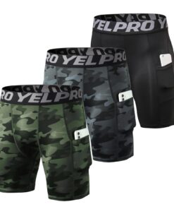 Shorts de Compression Ruowuhen Homme Séchage Rapide avec Poches