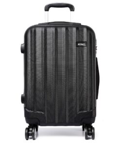 Kono Bagage Cabine 56 cm ABS Rigide Noir 4 Roues 40L Économique et Pratique